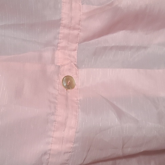 VTG Brooks of Dallas Womens Uniform Lounge Jacket Pink Embroidered Pockets Sz L? - Picture 3 of 12